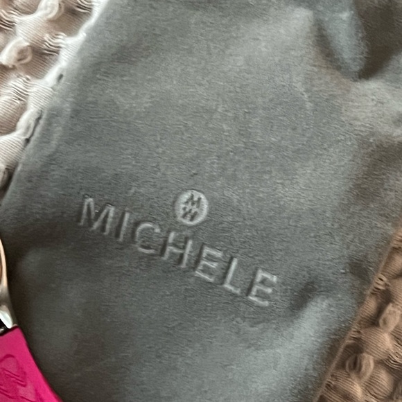 MICHELE Women Jelly Bean Stainless Steel Quartz Watch with Silicone Strap, Pink - Picture 5 of 10